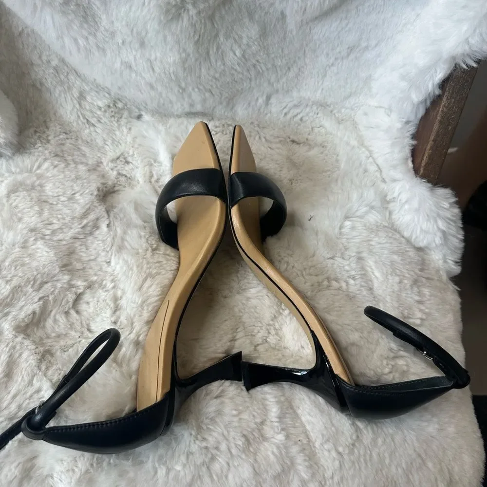 Marc Fisher Derine leather square open toe heeled sandal 7.5